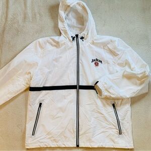 Jim Beam performance windbreaker zip front hooded jacket Sz L NWOT